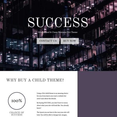SUCCESS a child theme home page 01