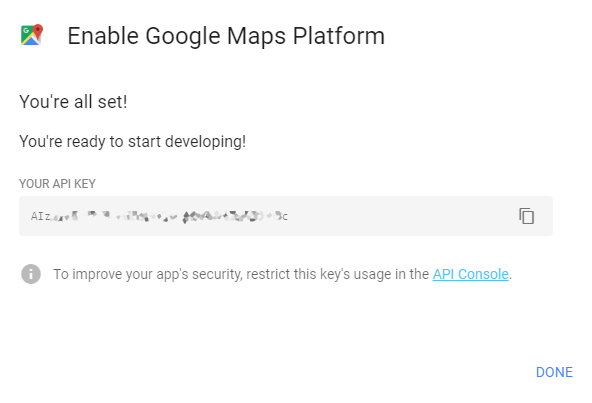 Google Maps Cloud Platform API Key