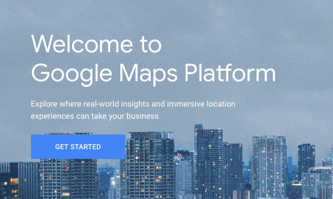 Google Maaps Cloud Platform Getting Started window - second one
