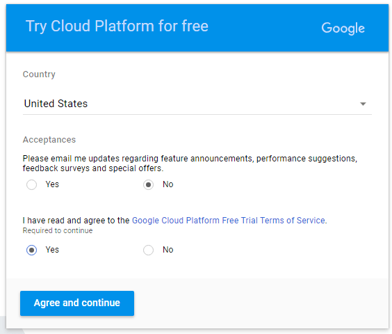 Google Maps Cloud Platform Try for Free